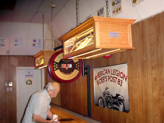 American Legion Post 83 shuffleboard table lights